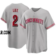 Gavin Lux Men's Cincinnati Reds Gray Replica Road Jersey