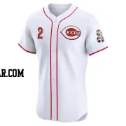 Gavin Lux Men's Cincinnati Reds White Elite Home Jersey