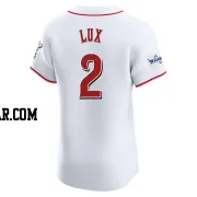 Gavin Lux Men's Cincinnati Reds White Elite Home Patch Jersey