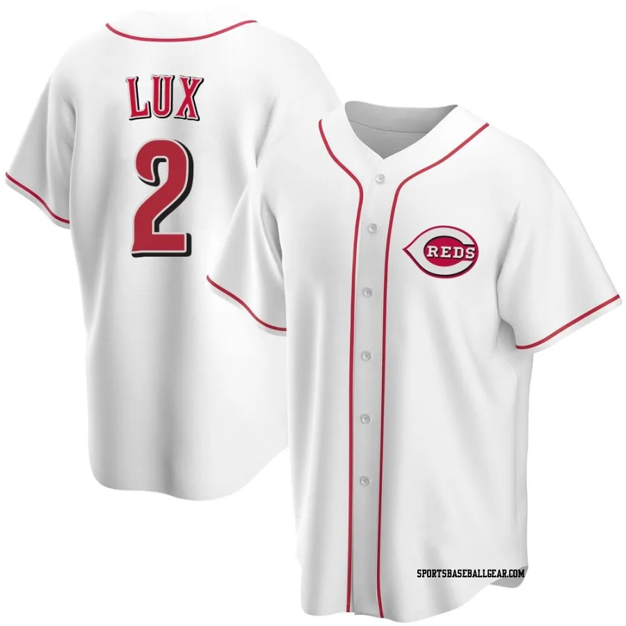 Gavin Lux Men's Cincinnati Reds White Replica Home Jersey