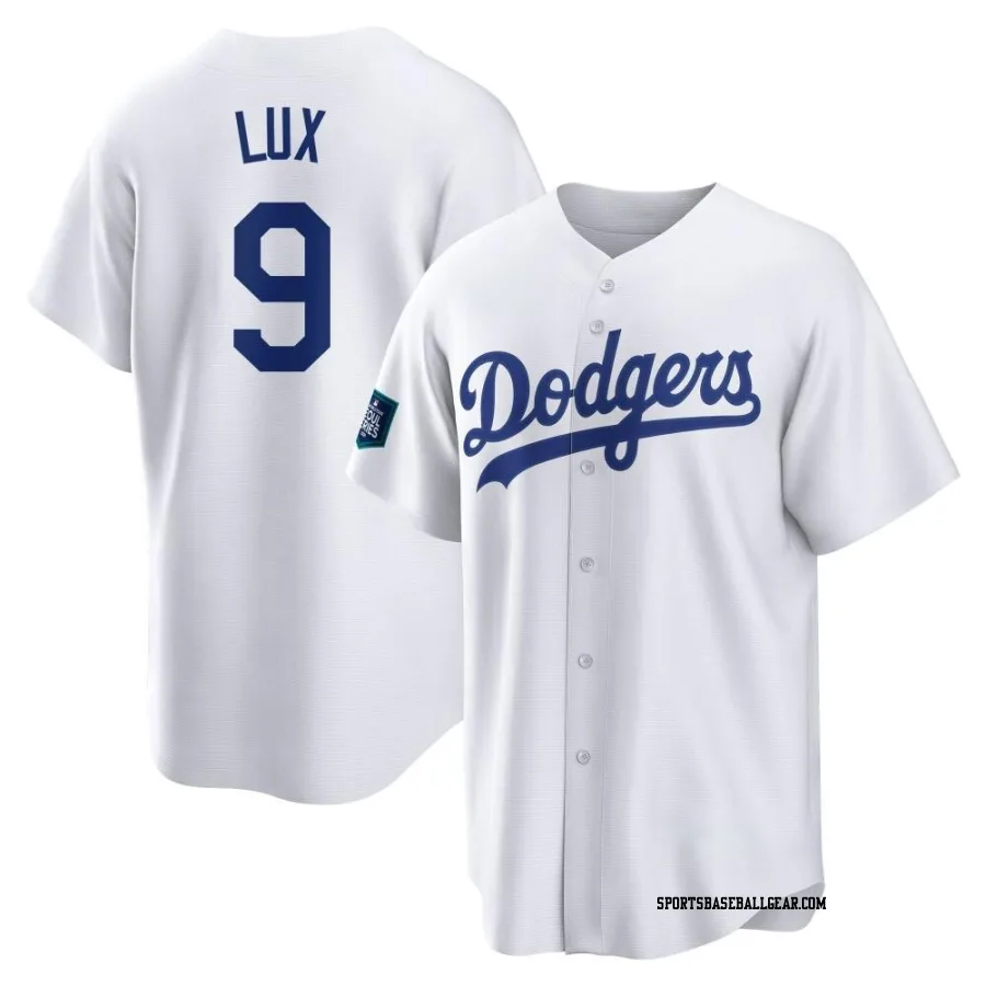 Gavin Lux Men's Los Angeles Dodgers White Replica 2024 World Tour Seoul Series Home Jersey