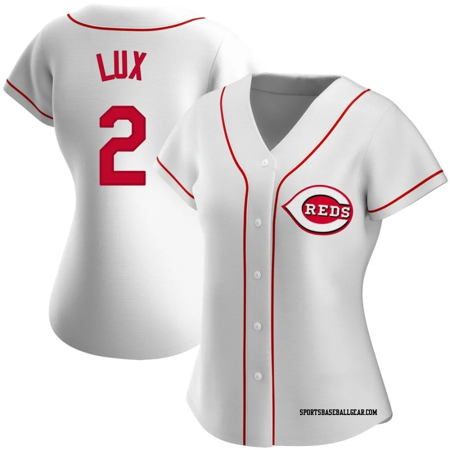 Gavin Lux Women's Cincinnati Reds White Replica Home Jersey