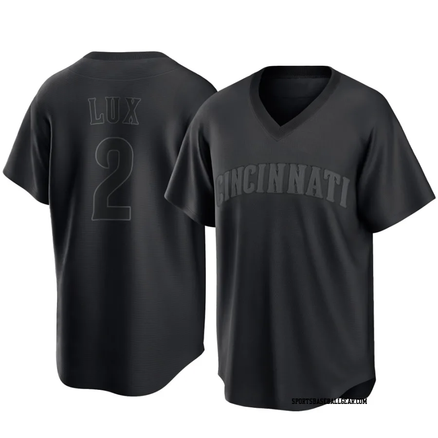 Gavin Lux Youth Cincinnati Reds Black Replica Pitch Fashion Jersey