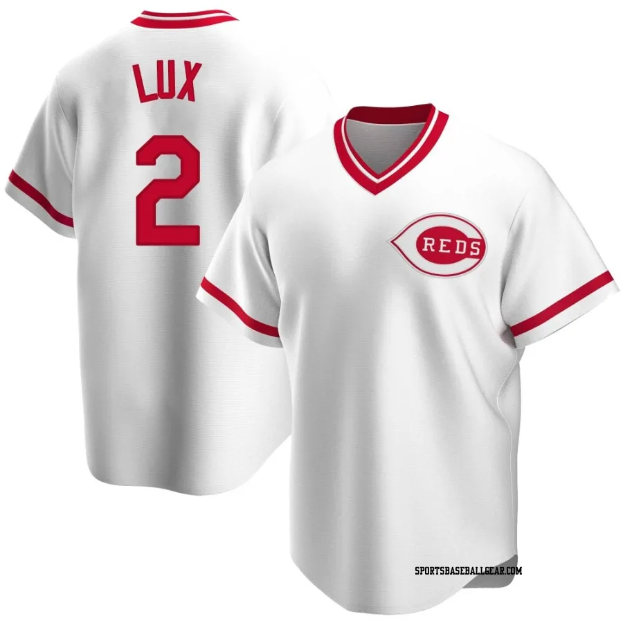 Gavin Lux Youth Cincinnati Reds White Replica Home Cooperstown Collection Jersey