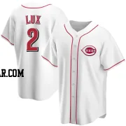 Gavin Lux Youth Cincinnati Reds White Replica Home Jersey