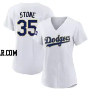 Gavin Stone Women's Los Angeles Dodgers White/Gold Authentic 2021 Gold Program Player Jersey
