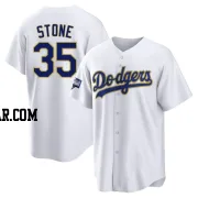 Gavin Stone Youth Los Angeles Dodgers White/Gold Replica 2021 Gold Program Player Jersey