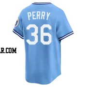 Gaylord Perry Men's Kansas City Royals Light Blue Limited Throwback Cooperstown Collection Jersey