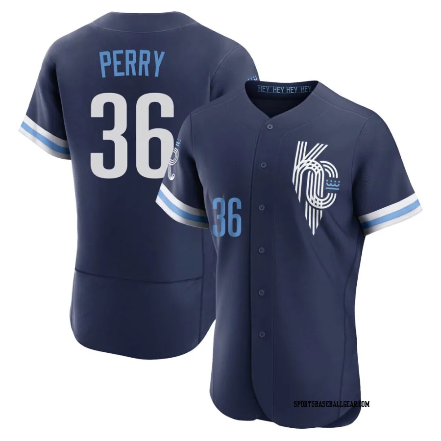 Gaylord Perry Men's Kansas City Royals Navy Authentic 2022 City Connect Jersey