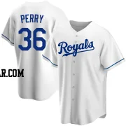 Gaylord Perry Men's Kansas City Royals White Replica Home Jersey