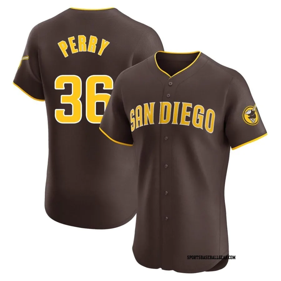 Gaylord Perry Men's San Diego Padres Brown Elite Road Vapor Premier Jersey
