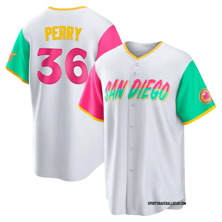 Gaylord Perry Men's San Diego Padres White Replica 2022 City Connect Jersey