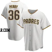 Gaylord Perry Men's San Diego Padres White/Brown Replica Home Jersey