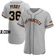 Gaylord Perry Men's San Francisco Giants Gray Authentic Road Jersey