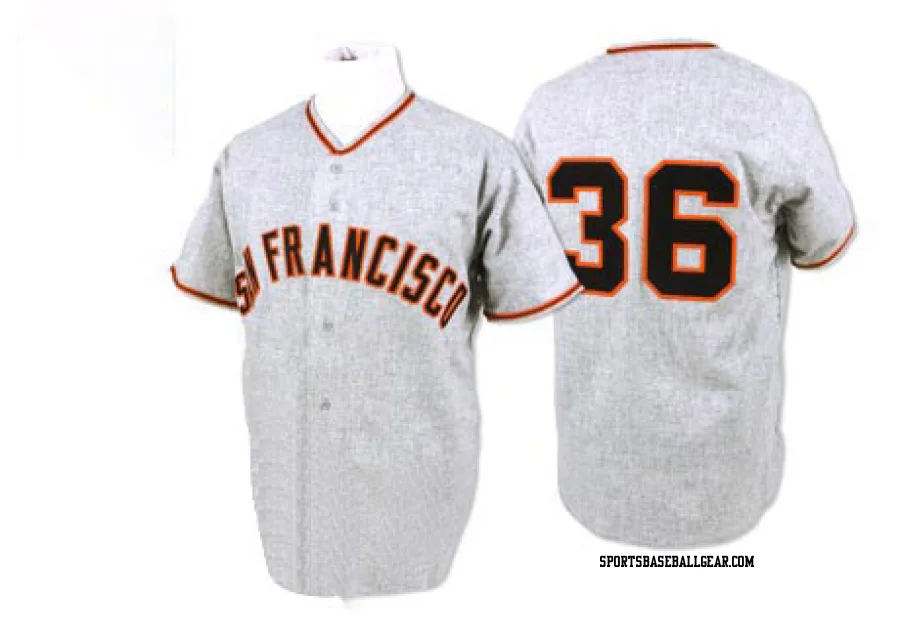 Gaylord Perry Men's San Francisco Giants Grey Authentic 1962 Throwback Jersey