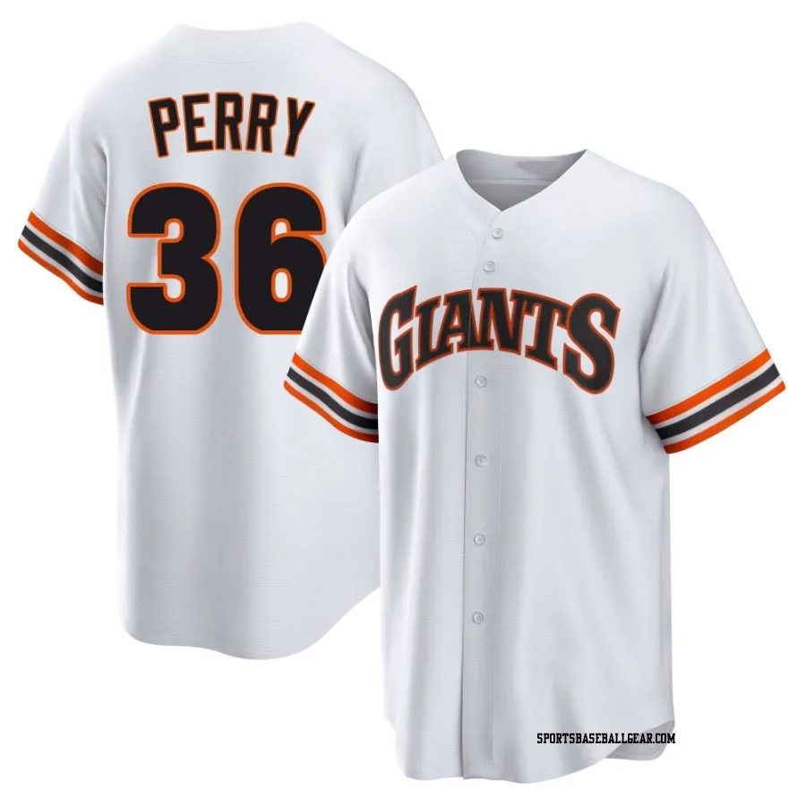 Gaylord Perry Men's San Francisco Giants White Limited Throwback Cooperstown Collection Jersey