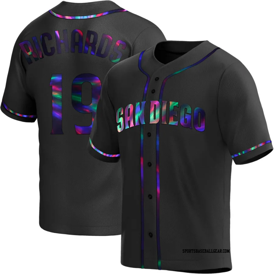 Gene Richards Men's San Diego Padres Black Holographic Replica Alternate Jersey