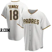 Gene Tenace Men's San Diego Padres White/Brown Replica Home Jersey