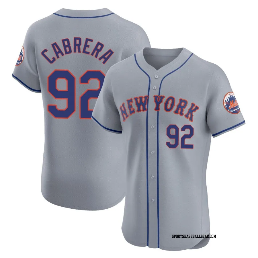 Genesis Cabrera Men's New York Mets Gray Elite Road Jersey