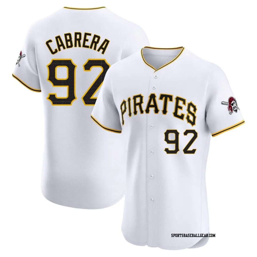 Genesis Cabrera Men's Pittsburgh Pirates White Elite Home Jersey