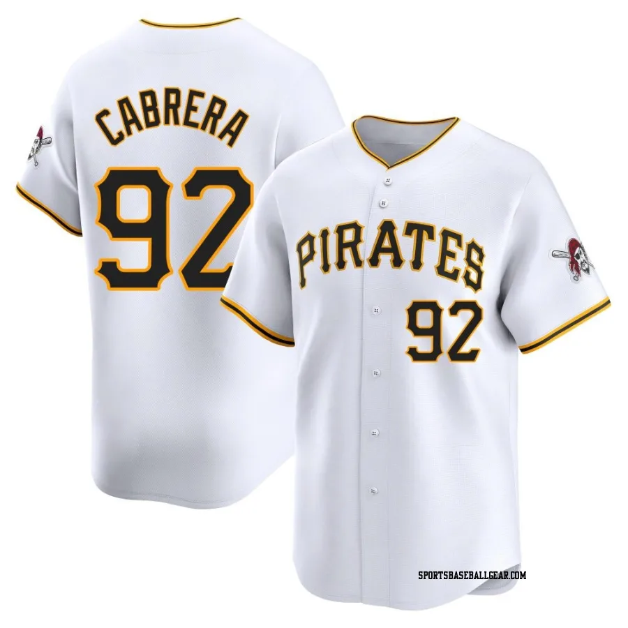 Genesis Cabrera Men's Pittsburgh Pirates White Limited Home Jersey