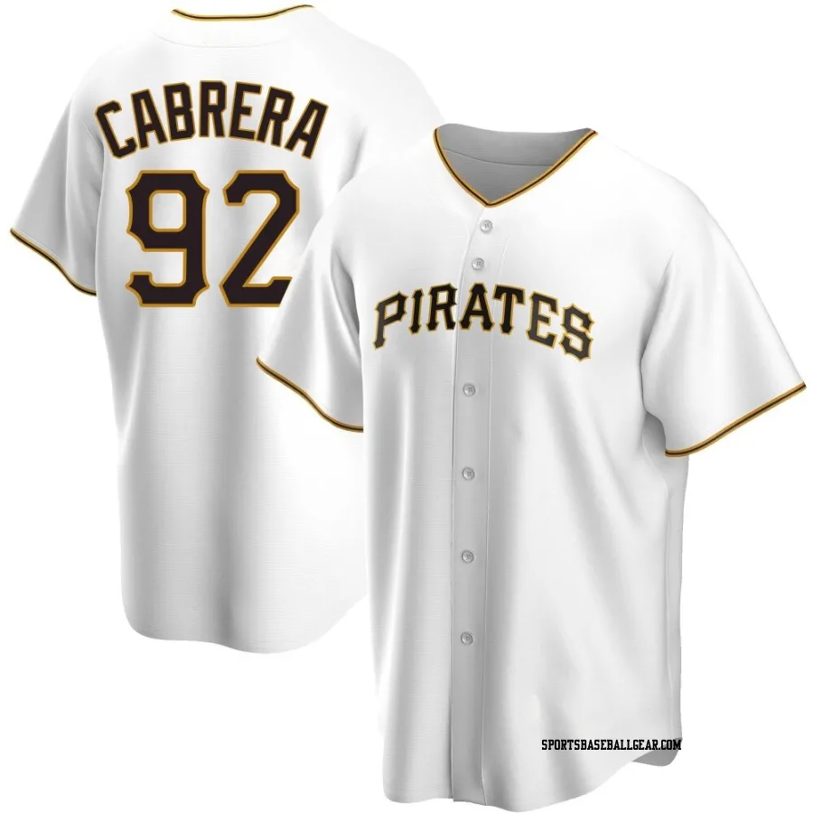 Genesis Cabrera Men's Pittsburgh Pirates White Replica Home Jersey