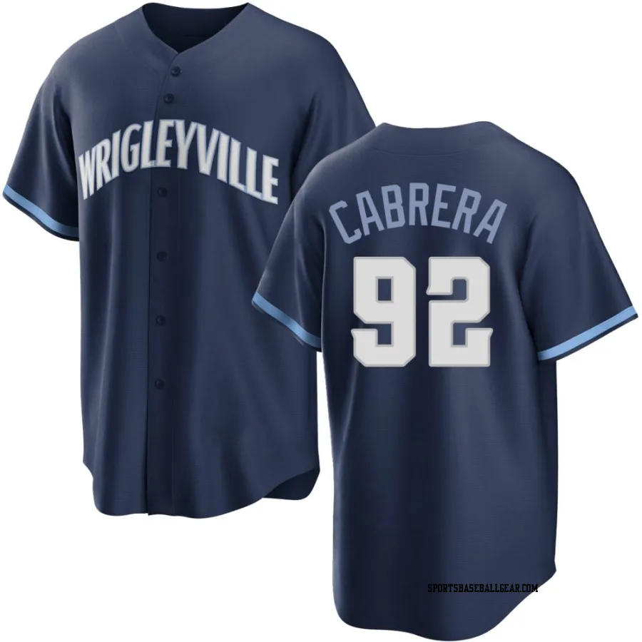 Genesis Cabrera Youth Chicago Cubs Navy Replica 2021 City Connect Jersey
