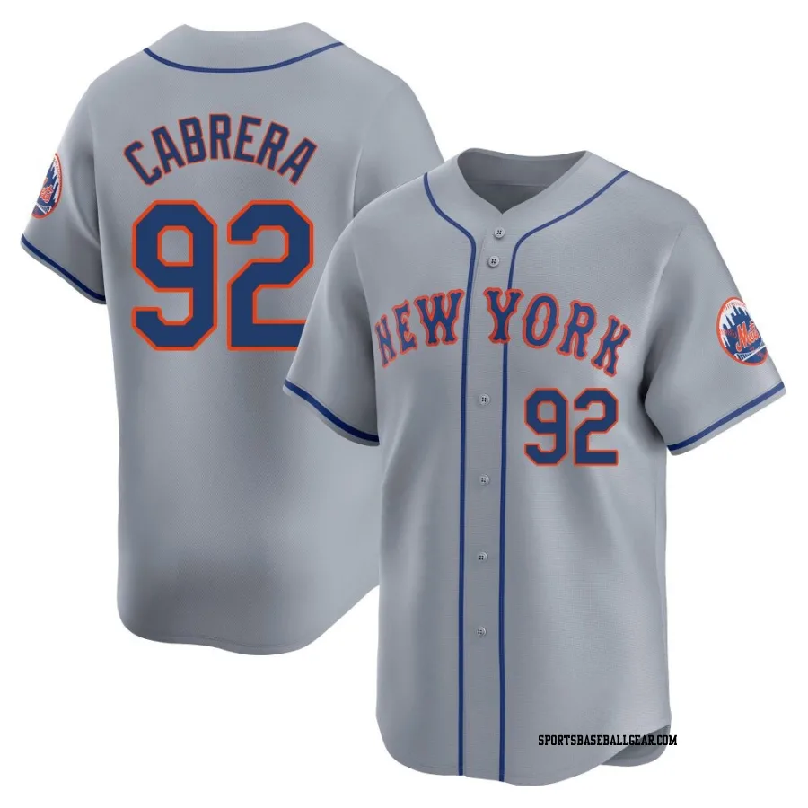 Genesis Cabrera Youth New York Mets Gray Limited Away Jersey