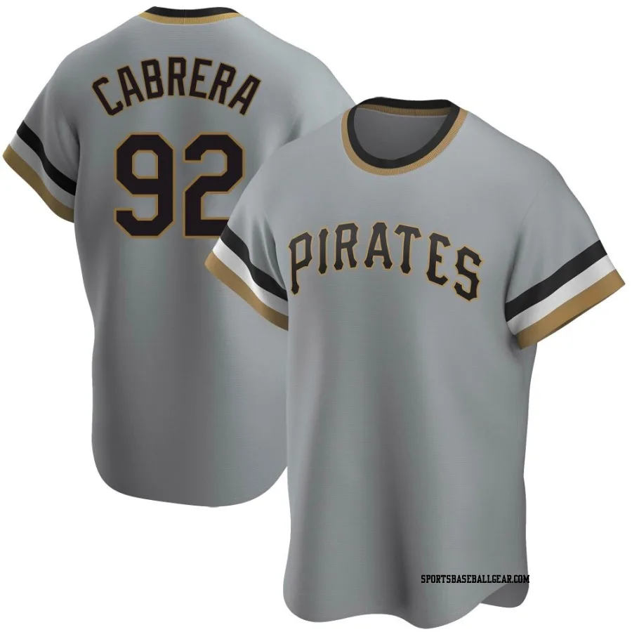 Genesis Cabrera Youth Pittsburgh Pirates Gray Replica Road Cooperstown Collection Jersey