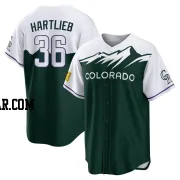Geoff Hartlieb Men's Colorado Rockies Green Replica 2022 City Connect Jersey