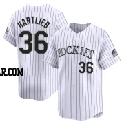 Geoff Hartlieb Men's Colorado Rockies White Limited Home Jersey