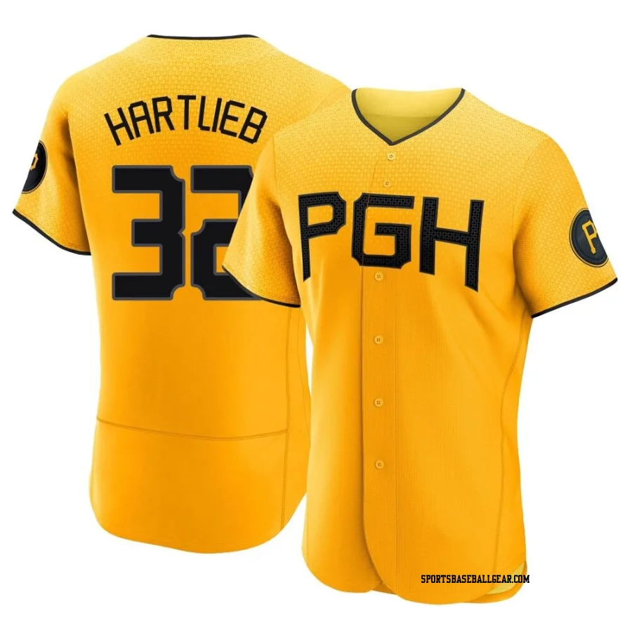 Geoff Hartlieb Men's Pittsburgh Pirates Gold Authentic 2023 City Connect Jersey