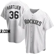 Geoff Hartlieb Youth Colorado Rockies White Replica Home Jersey