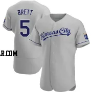 George Brett Men's Kansas City Royals Gray Authentic Road Jersey