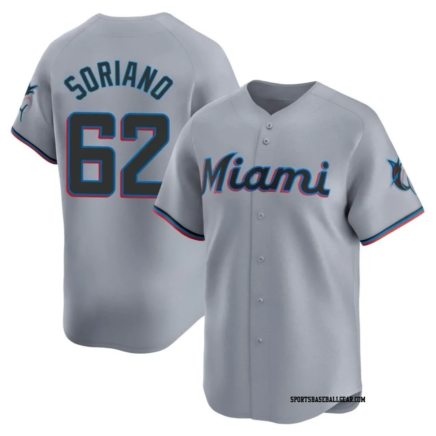 George Soriano Men's Miami Marlins Gray Limited Road Jersey