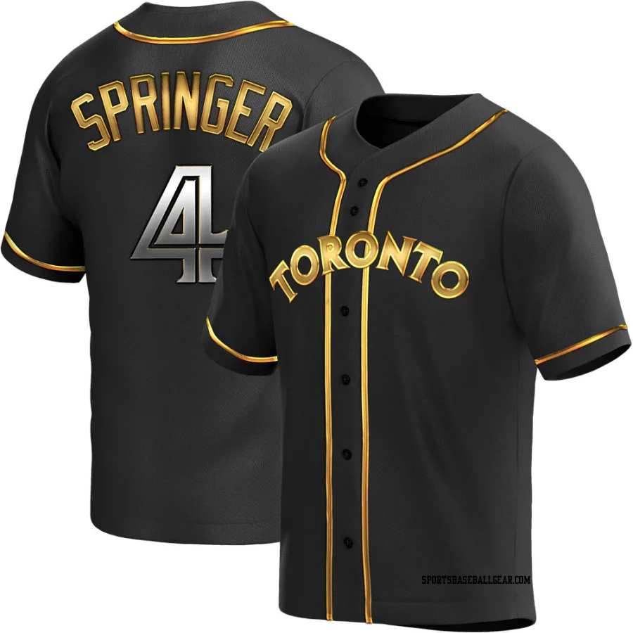 George Springer Men's Toronto Blue Jays Black Golden Replica Alternate Jersey