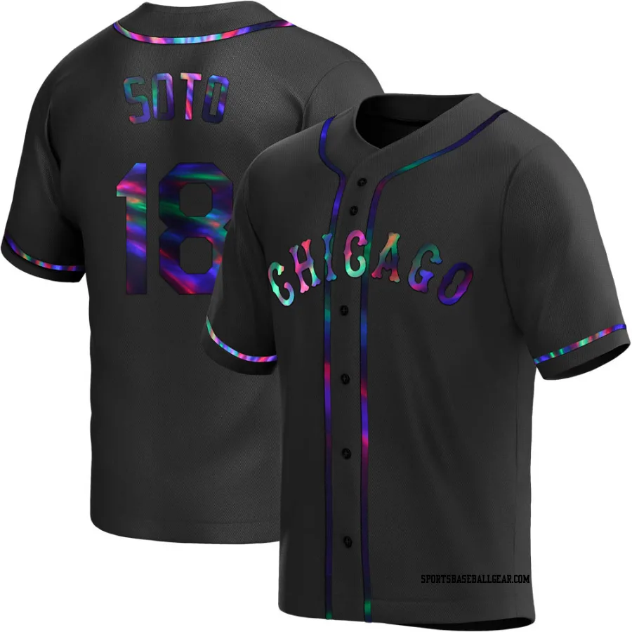 Geovany Soto Men&#039;s Chicago White Sox Black Holographic Replica Alternate Jersey
