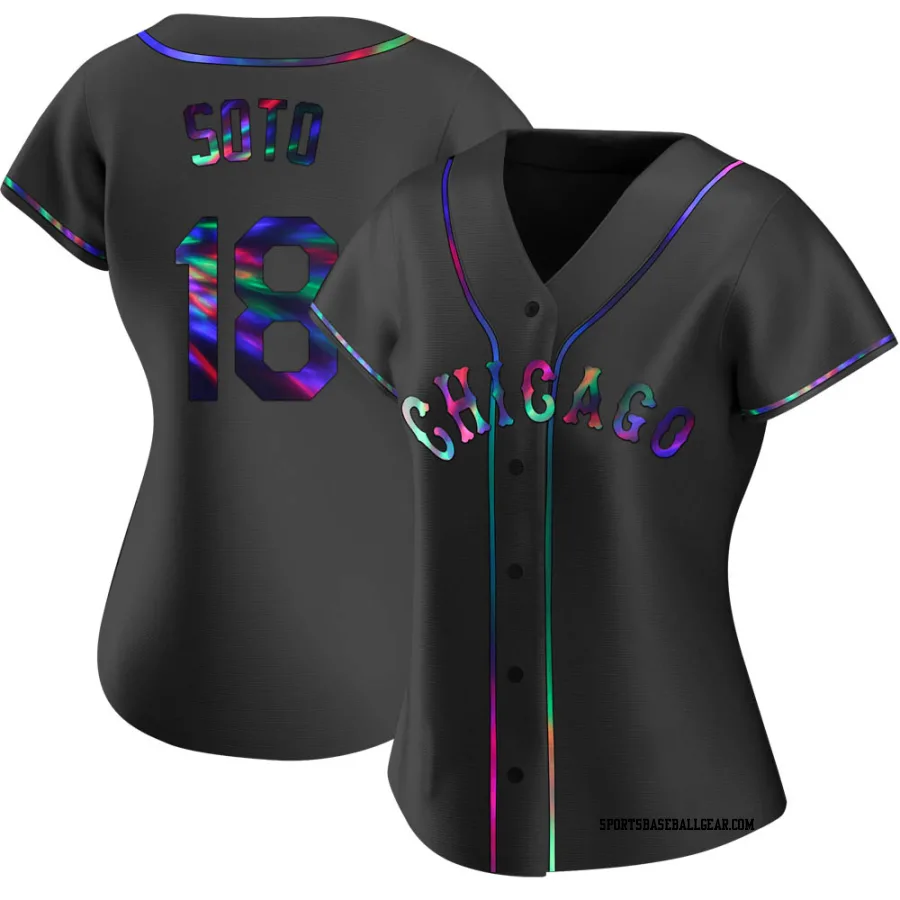 Geovany Soto Women&#039;s Chicago White Sox Black Holographic Replica Alternate Jersey