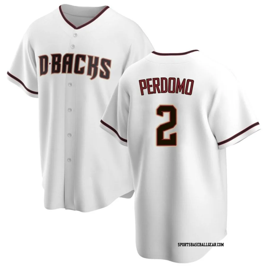 Geraldo Perdomo Men's Arizona Diamondbacks White Replica Home Jersey