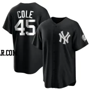 Gerrit Cole Men's New York Yankees Black/White Replica Jersey