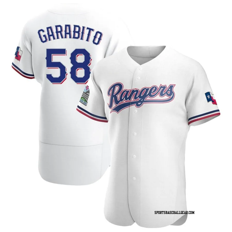 Gerson Garabito Men's Texas Rangers White Authentic Home Jersey