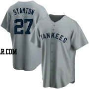 Giancarlo Stanton Youth New York Yankees Gray Replica Road Cooperstown Collection Jersey