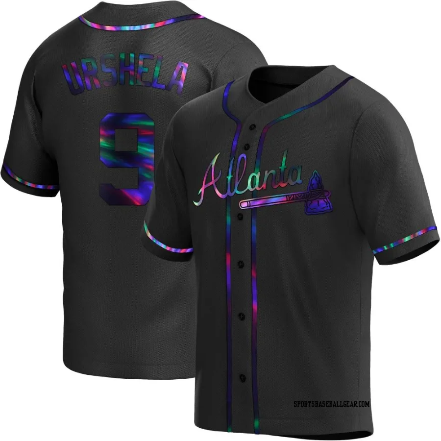 Gio Urshela Men's Atlanta Braves Black Holographic Replica Alternate Jersey