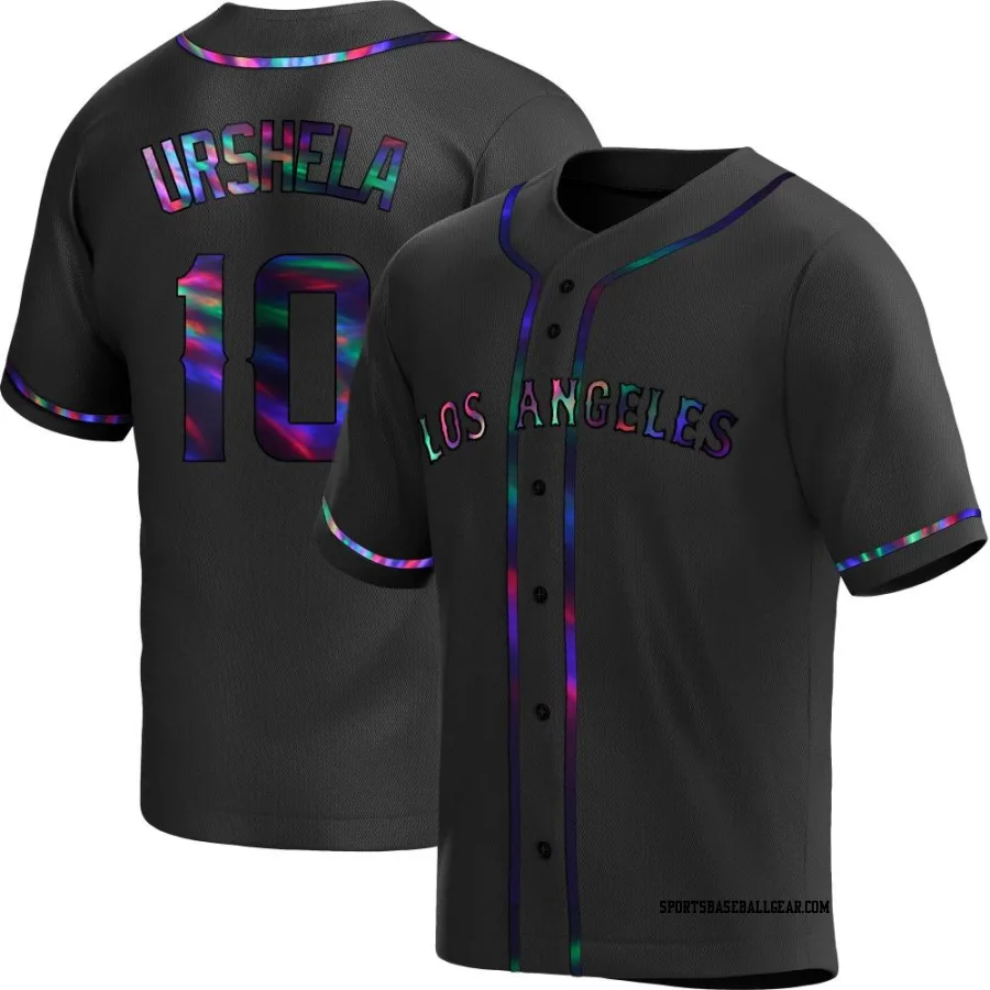 Gio Urshela Youth Los Angeles Angels Black Holographic Replica Alternate Jersey