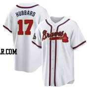 Glenn Hubbard Youth Atlanta Braves Gold Replica White 2022 Program Jersey