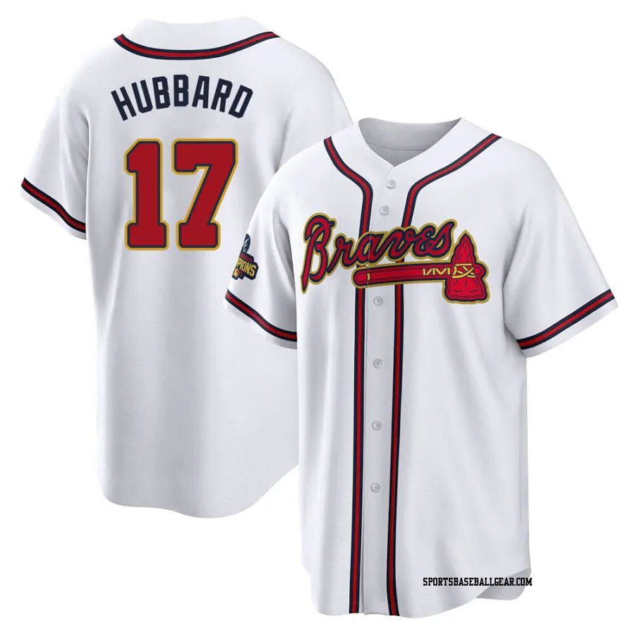 Glenn Hubbard Youth Atlanta Braves Gold Replica White 2022 Program Jersey