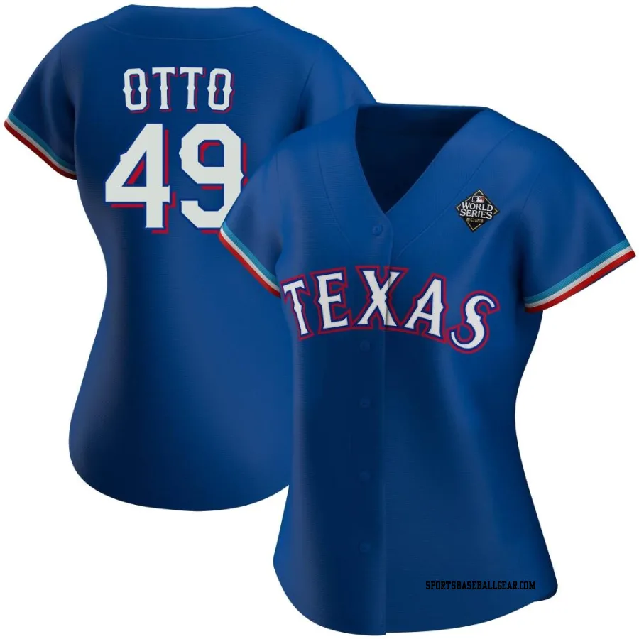 Glenn Otto Women's Texas Rangers Royal Replica Alternate 2023 World Series Jersey