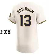 Glenn Robinson Men's Milwaukee Brewers Cream Elite Home Jersey