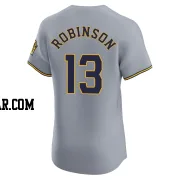 Glenn Robinson Men's Milwaukee Brewers Gray Elite Road Jersey