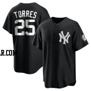 Gleyber Torres Men's New York Yankees Black/White Replica Jersey